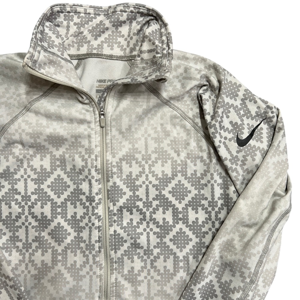 Nike Pro Dri FIT Women's Size S Geometric Print Half Zip Athletic Pullover Top